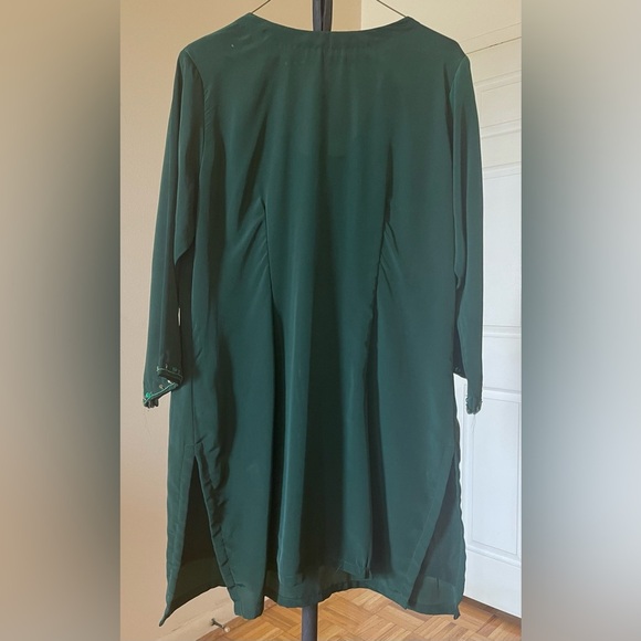 Indian Elegant Green Embroidered Women's Top With Jewels Size/ Large/XL - Picture 2 of 8